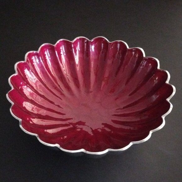 Julia Knight Peony 12" Round Deep Bowl Pomegranate - Picture 3 of 13
